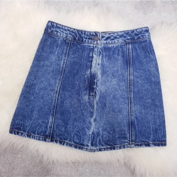 AE Acid Wash Denim Highest Rise Mini Skirt - Picture 1 of 10